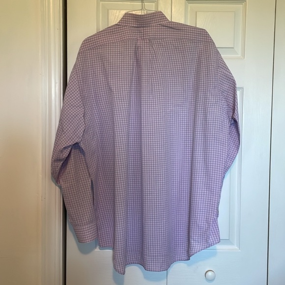Men’s 17.5” Polo Ralph Lauren Purple check Button Down Shirt blue logo Yarmouth - Picture 5 of 9